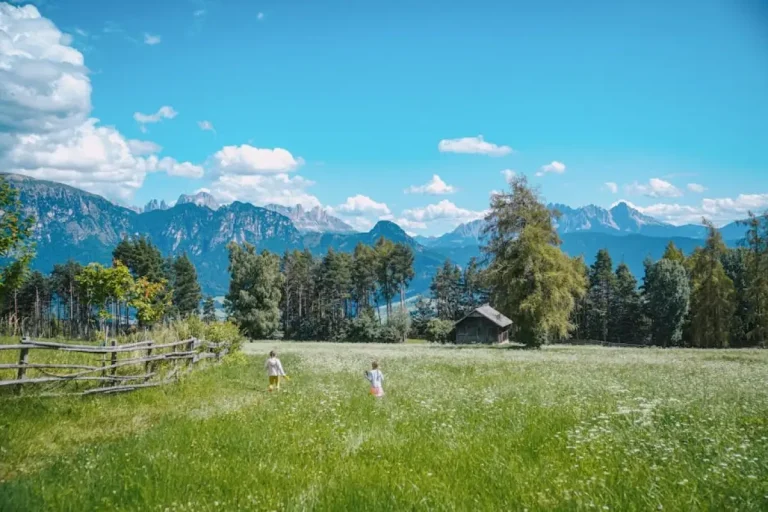 children mountains summer