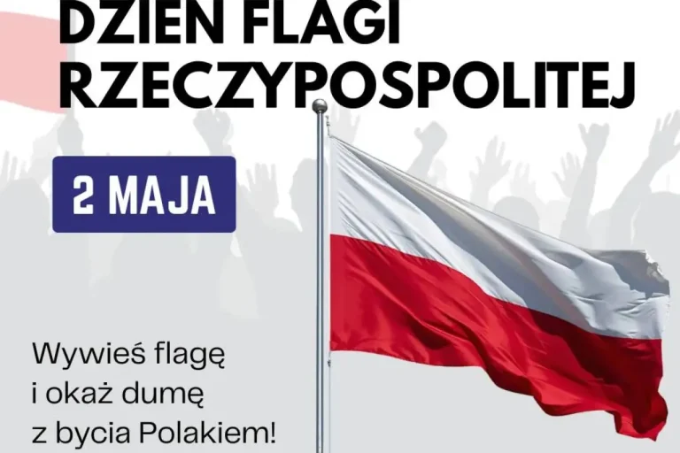 Polish flag waving