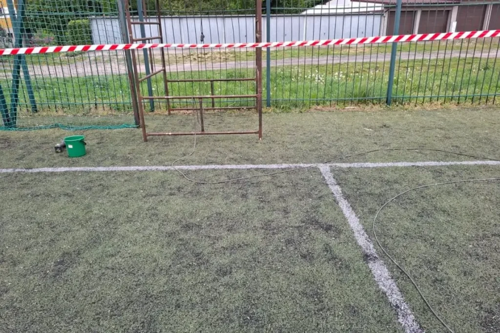 football field fence repair
